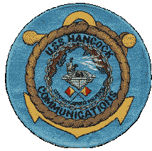 USS Hancock Communications Patch - Gene Abernathy RMCS was the driving force behind getting this patch produced (69-70) - Click on image for larger view